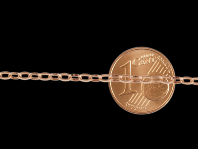 rosegold Kette mit Größenvergleich